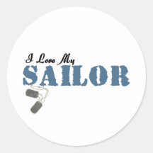 I Love My Sailor Stickers