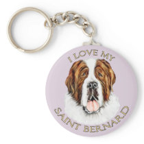 I Love my Saint Bernard Key Chains