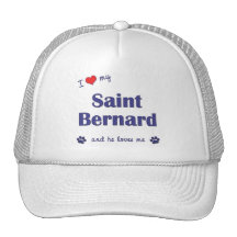 I Love My Saint Bernard (Male Dog) Trucker Hat