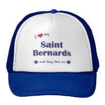 I Love My Saint Bernards (Multiple Dogs) Hats