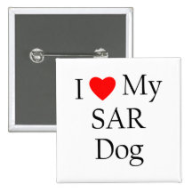 I Love My SAR Dog Pins