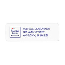 I Love My Scottish Terrier (Female Dog) Custom Return Address Labels