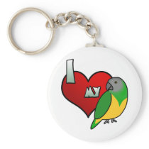 I Love my Senegal Parrot Keychain