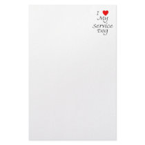 I Love My Service Dog Customized Stationery