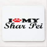 I Love My Shar Pei Mouse Pads