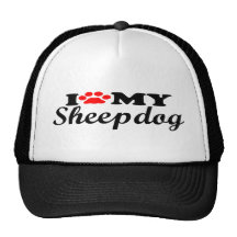 I Love My Sheepdog Mesh Hats