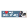 I Love My Shelter Dog-Boston Terrier Bumper Sticker