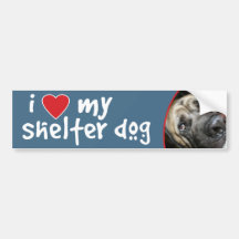 I Love My Shelter Dog English Mastiff Mix Bumper Stickers