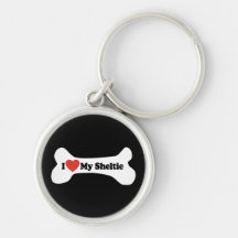 I Love My Sheltie - Dog Bone Key Chain