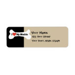 I Love My Sheltie - Dog Bone Return Address Labels