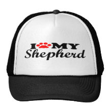 I Love My Shepherd Mesh Hats