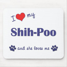 I Love My Shih-Poo (Female Dog) Mouse Mat