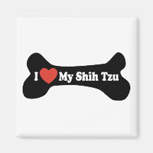 I Love My Shih Tzu - Dog Bone Fridge Magnets