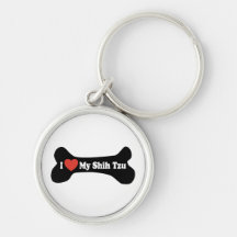 I Love My Shih Tzu - Dog Bone Key Chain