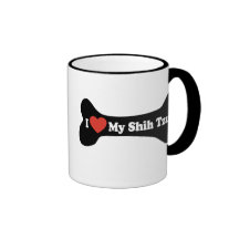 I Love My Shih Tzu - Dog Bone Mug