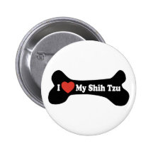 I Love My Shih Tzu - Dog Bone Pin