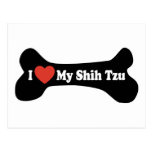 I Love My Shih Tzu - Dog Bone Post Card