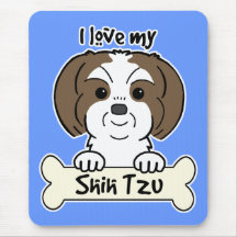 I Love My Shih Tzu Mouse Pads