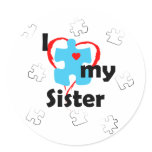 I Love My Sister - Autism Stickers