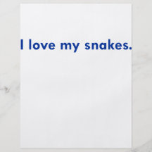 I love my snakes personalized flyer