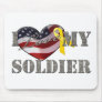 I Love My Soldier Flag Mousepad