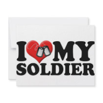 I Love My Soldier Custom Invitations