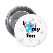 I Love My Son  - Autism Button