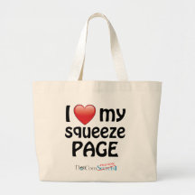 I Love My Squeeze Page Tote Bags
