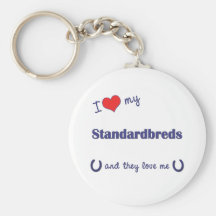 I Love My Standardbreds (Multiple Horses) Keychain
