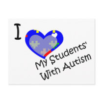 I love my students' with autism postcards