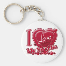 I Love My Sweetie red - heart Key Chains