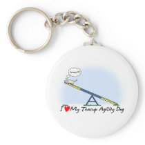 I Love my Teacup Agility Dog Keychain