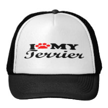 I Love My Terrier Trucker Hats