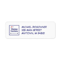 I Love My Tibetan Terriers (Multiple Dogs) Custom Return Address Labels