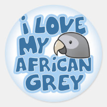 I Love My Timneh African Grey Stickers