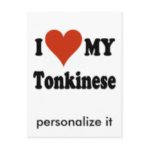 I Love My Tonkinese Cat Gifts and Apparel Postcards