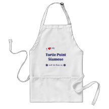 I Love My Tortie Point Siamese (Female Cat) Aprons