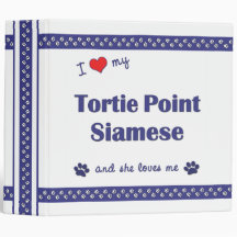 I Love My Tortie Point Siamese (Female Cat) 3 Ring Binders