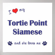 I Love My Tortie Point Siamese (Female Cat) Print