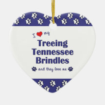 I Love My Treeing Tennessee Brindles (Multi Dogs) Ornament
