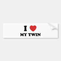 I Love My Twin Bumper Sticker