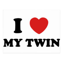 I Love My Twin Post Card