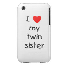 I Love My Twin Sister iPhone 3 Case