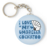 I Love My Umbrella Cockatoo Keychain