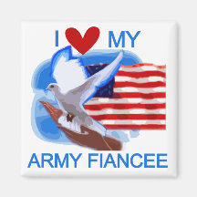 I Love My US Army Fiancee Tshirts and Gifts Refrigerator Magnet