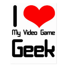 I love my video game geek postcard
