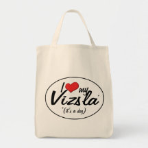 I Love My Vizsla (It's a Dog) Bags