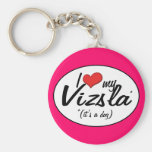 I Love My Vizsla (It's a Dog) Keychain