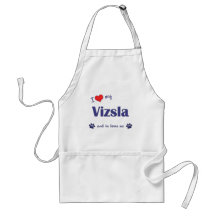 I Love My Vizsla (Male Dog) Aprons