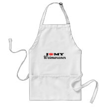 I Love My Weimaraner Aprons